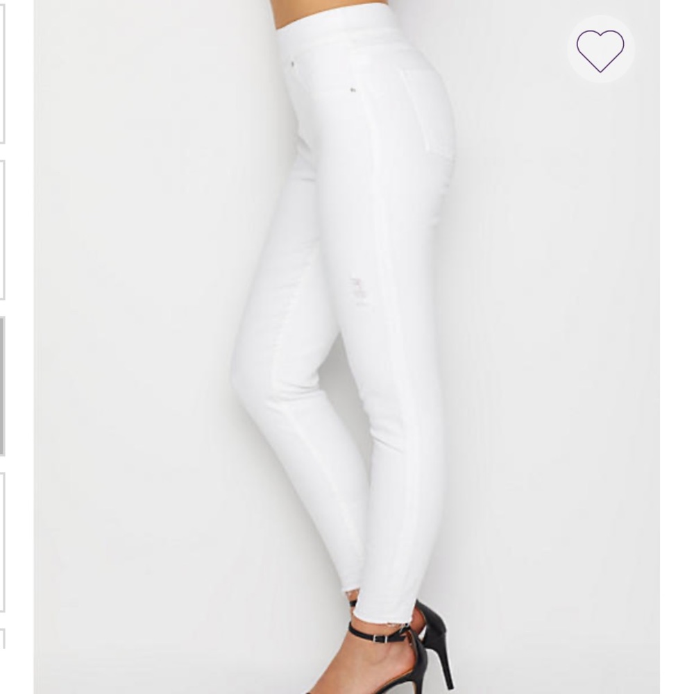Spanx Distressed Denim Leggings, White, Medium